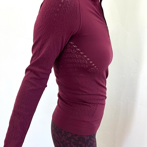 LULULEMON Burgundy Restless Pullover ½ Zip Top Jacket - Picture 3 of 10